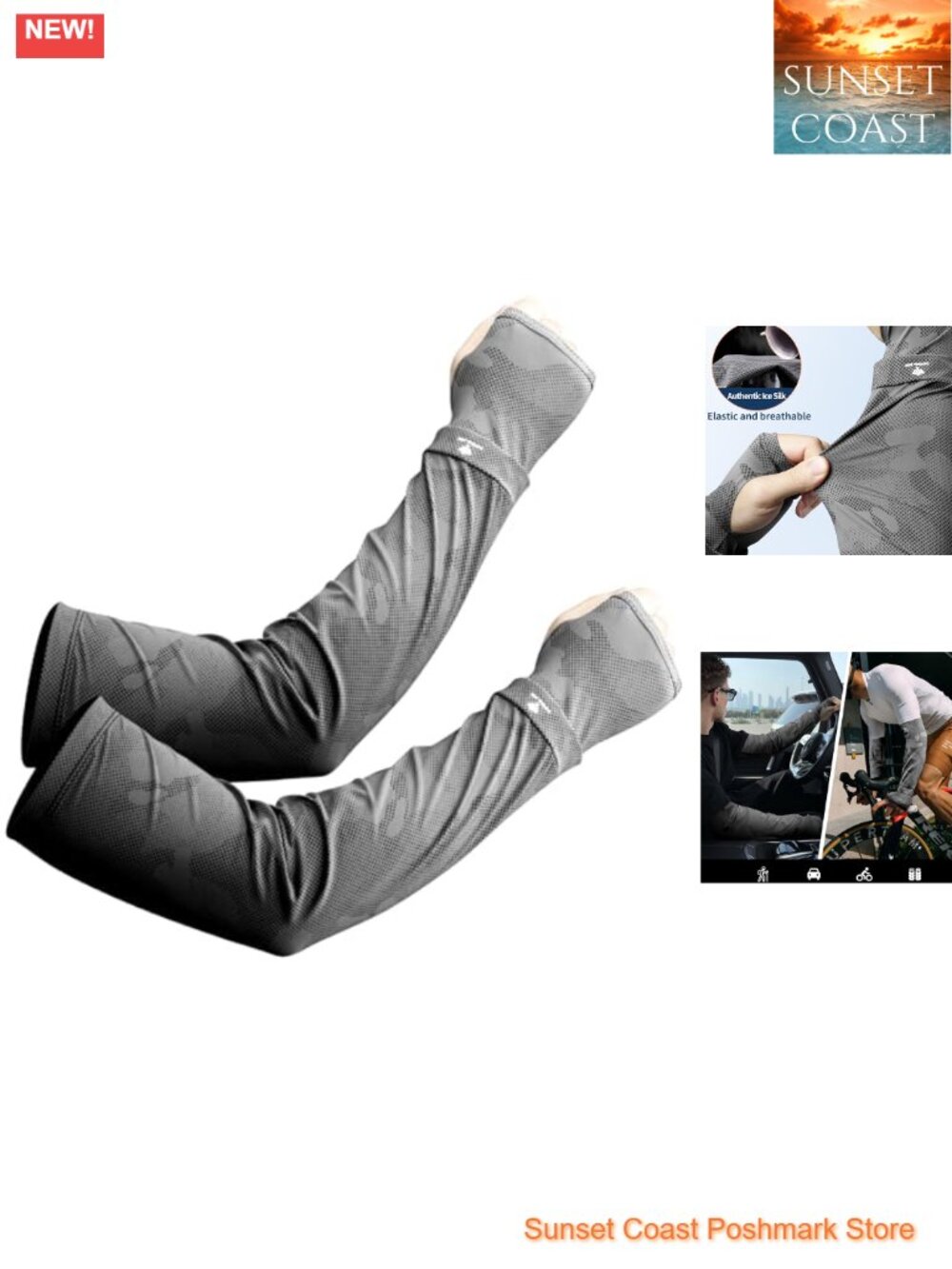 UPF 50+ Cooling Arm Sleeves with Tattoo Cover, Breathable Nylon Spandex